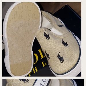 Toddler size 5c Ralph Lauren polo slip ons.
